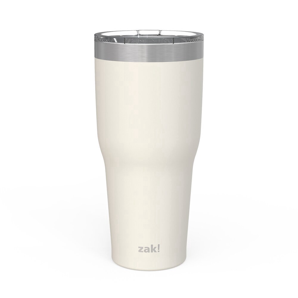 slide 1 of 1, Zak! Designs Ivory Stainless Steel Tumbler With Lid, 30 oz