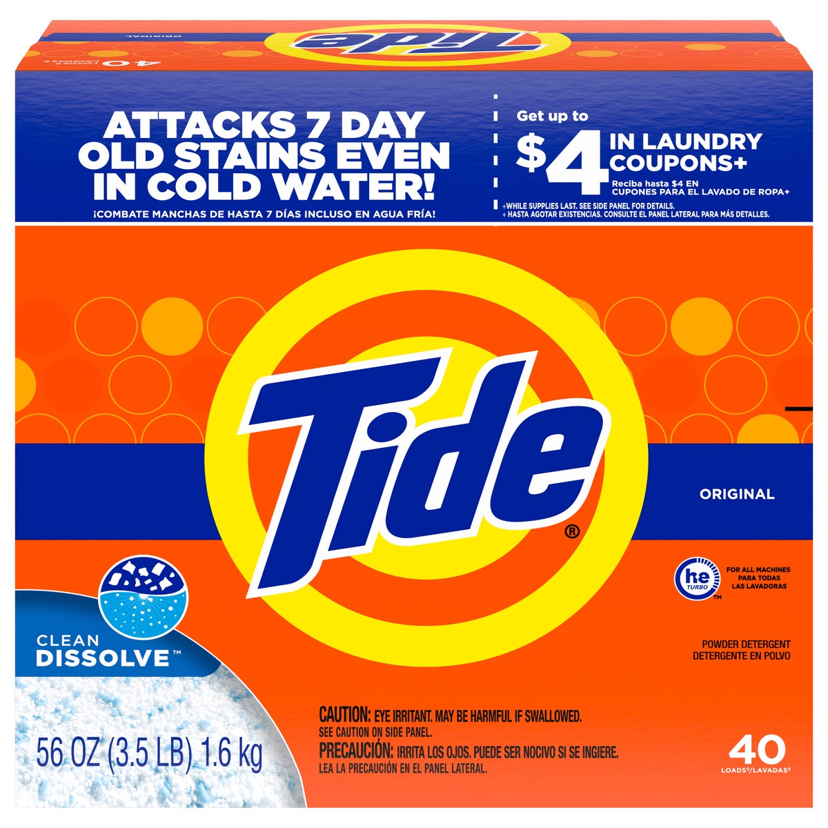 slide 1 of 3, Tide Powder Laundry Detergent, Original, 40 loads, 56 oz, 56 oz