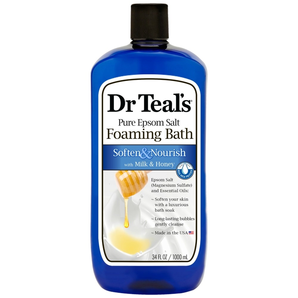 slide 1 of 1, Dr. Teal's Soften & Nourish Foaming Milk Bath, 34 fl oz