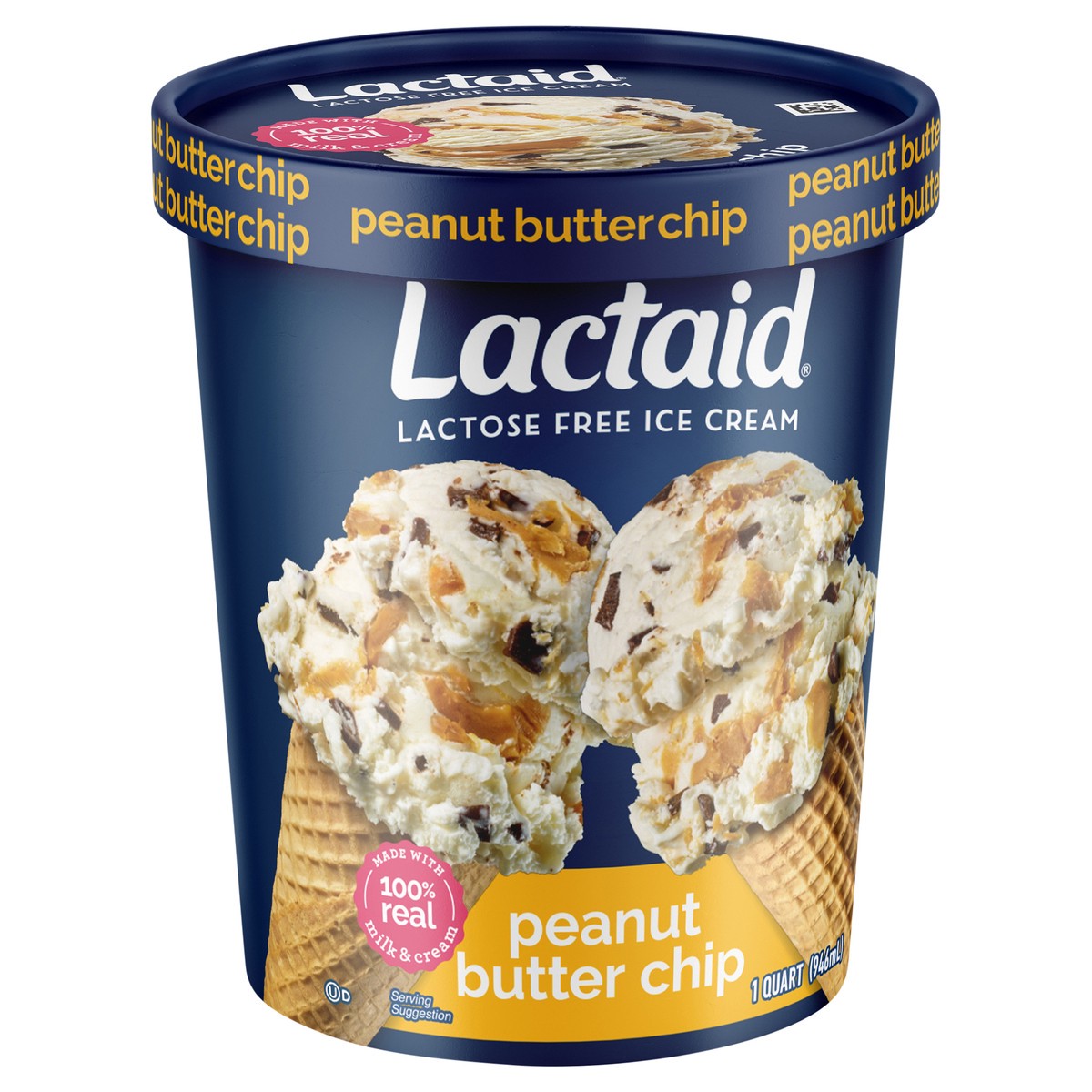 slide 3 of 9, Lactaid Peanut Butter Chip Ice Cream, 1 Quart, 1 qt