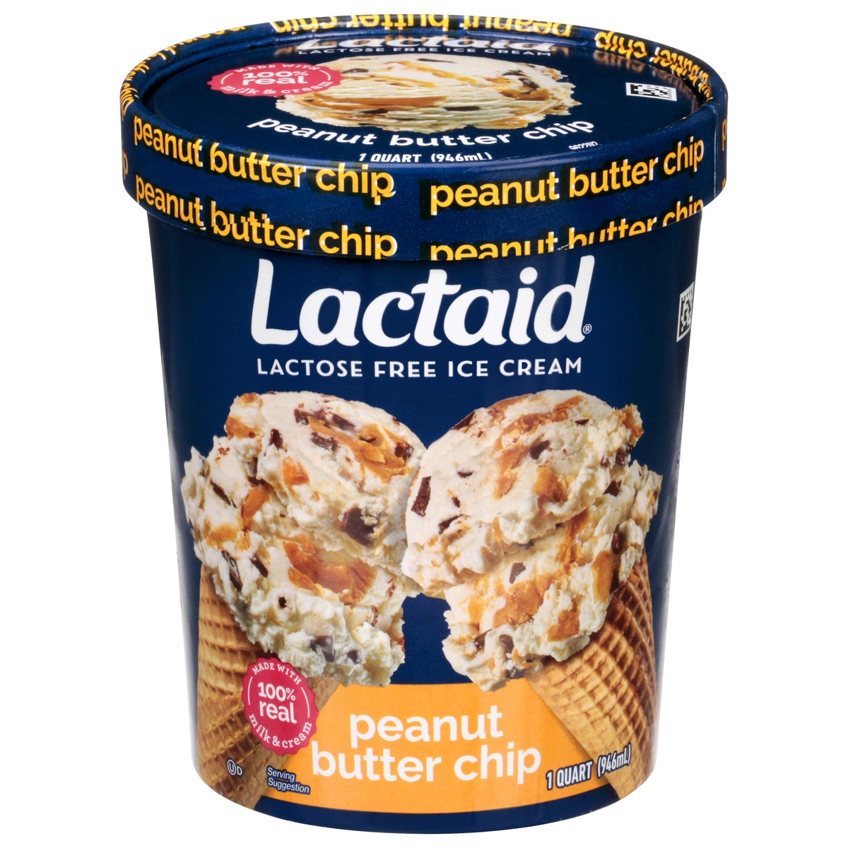slide 1 of 9, Lactaid Peanut Butter Chip Ice Cream, 1 Quart, 32 oz