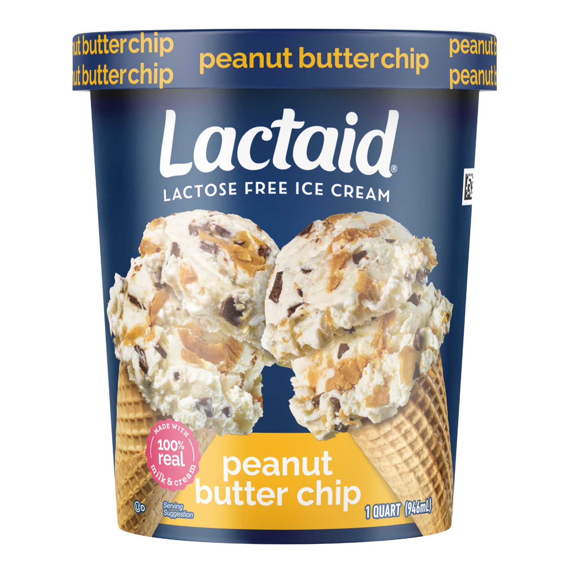 slide 1 of 9, Lactaid Peanut Butter Chip Ice Cream, 1 Quart, 1 qt