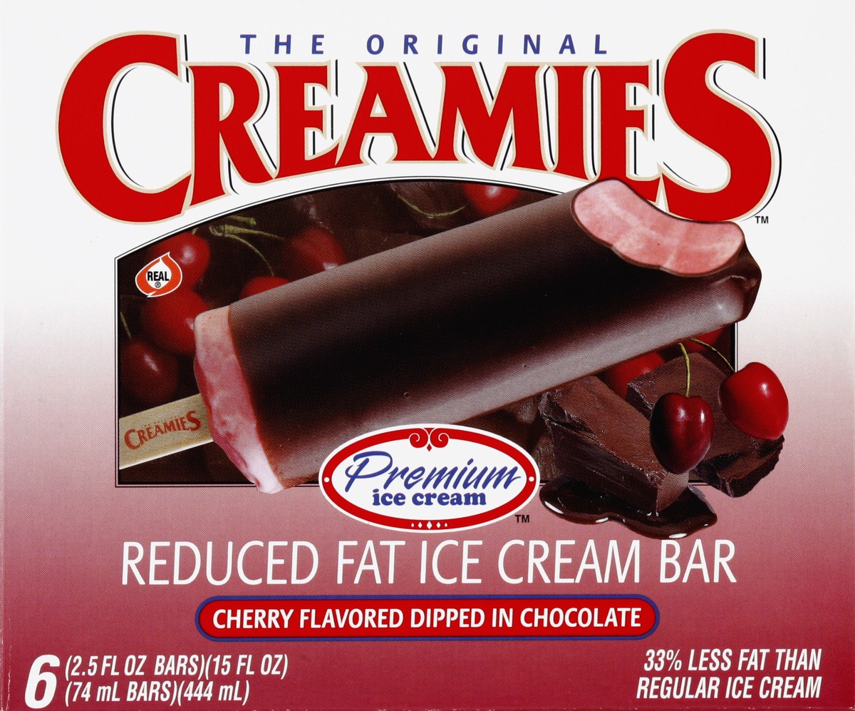 slide 4 of 4, Creamies Cherry Chocolate Ice Cream Bars, 6 ct