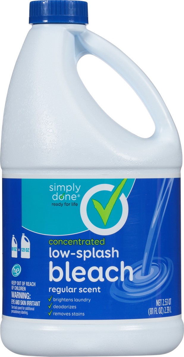 slide 9 of 10, Simply Done Concentrated Low-Splash Bleach, Regular, 81 fl oz