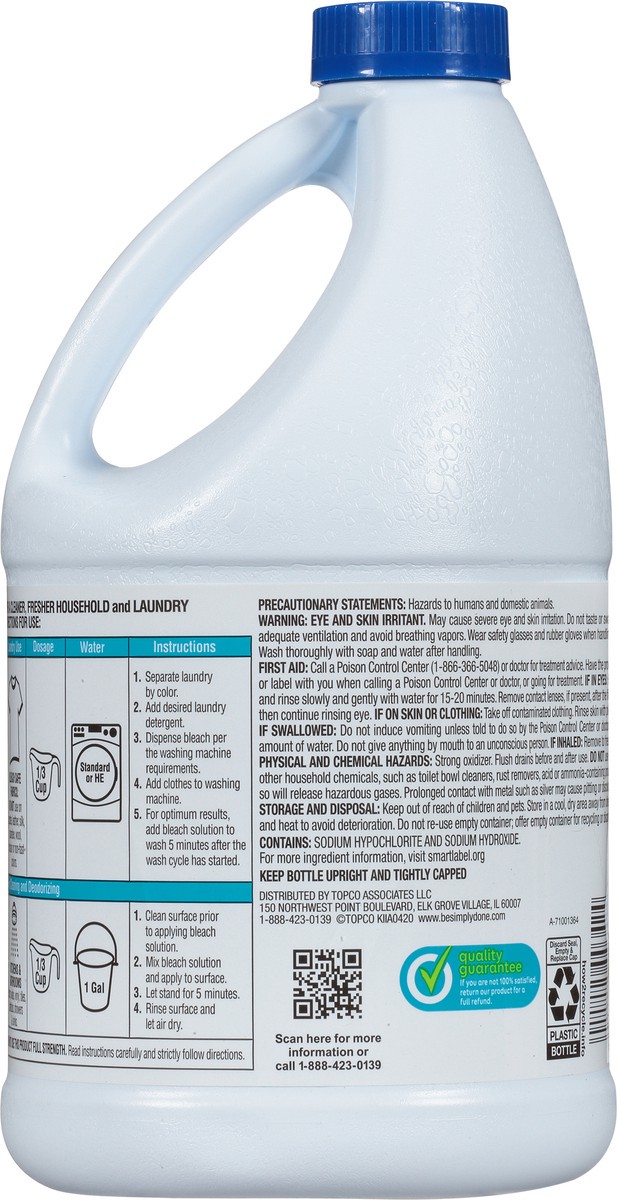 slide 3 of 10, Simply Done Concentrated Low-Splash Bleach, Regular, 81 fl oz