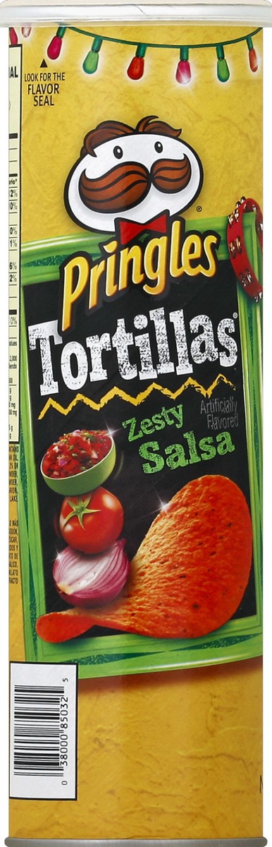 slide 3 of 6, Pringles Zesty Salsa Tortilla Corn Chips, 6.42 oz