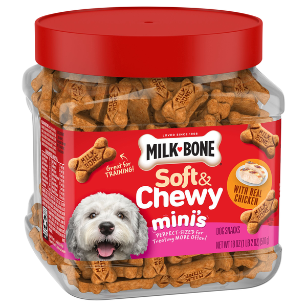slide 1 of 5, Milk-Bone Soft & Chewy Mini’s Dog Treats Made With Real Chicken, 18 Oz., 18 oz