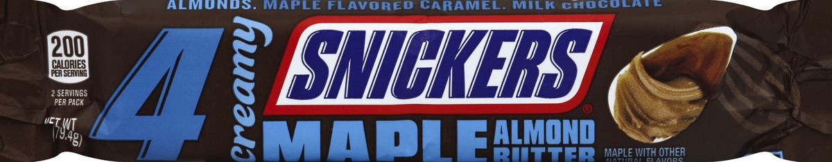 slide 5 of 8, Snickers Creamy SNICKERS Maple Almond Butter Share Size Candy Bars, 2.14-Ounce Bar, 2 oz