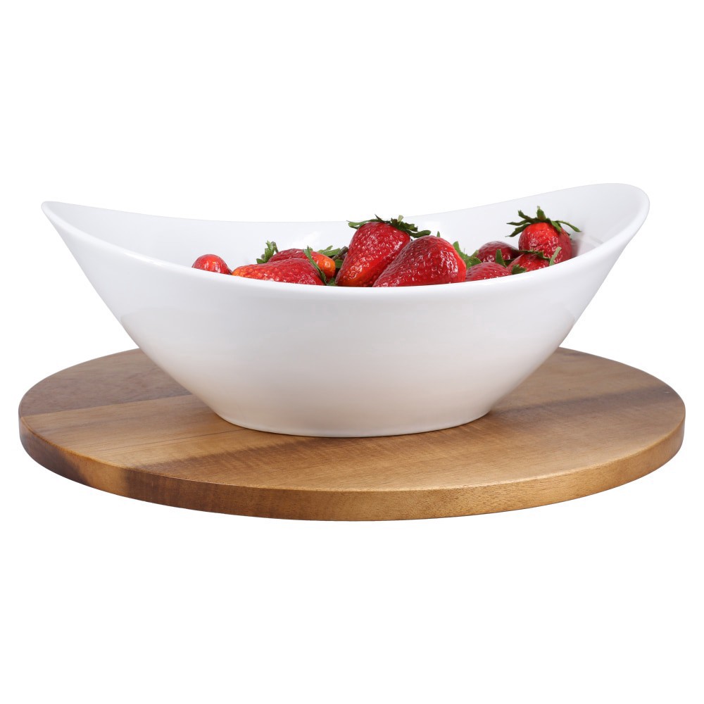 slide 3 of 3, Dash of That Ceramic Contessa Bowl - White, 2.35 qt