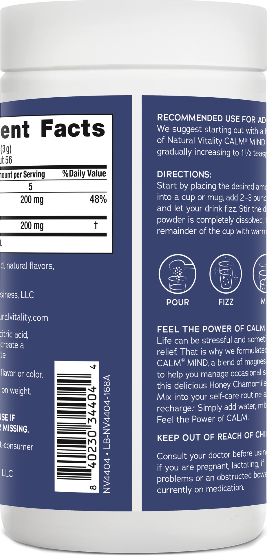 slide 3 of 5, Natural Vitality Calm Mind, Magnesium Supplement With L-Theanine, Drink Mix, 6 oz