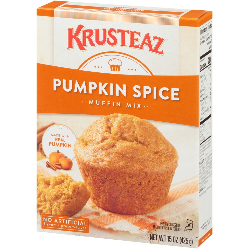 slide 3 of 8, Krusteaz Pumpkin Spice Muffin, 15 oz