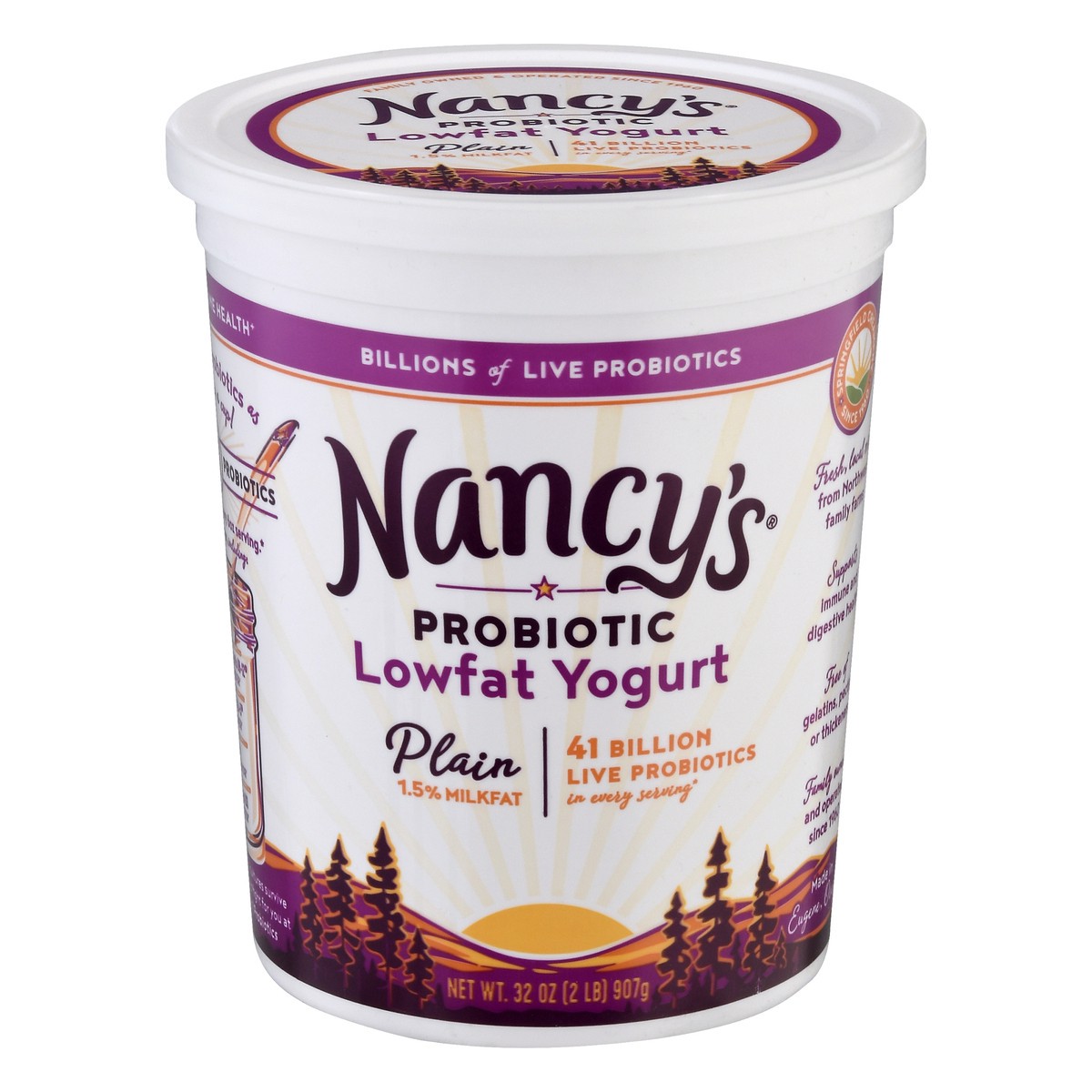 slide 11 of 13, Nancy's Probiotic Lowfat Plain Yogurt 32 oz, 32 oz