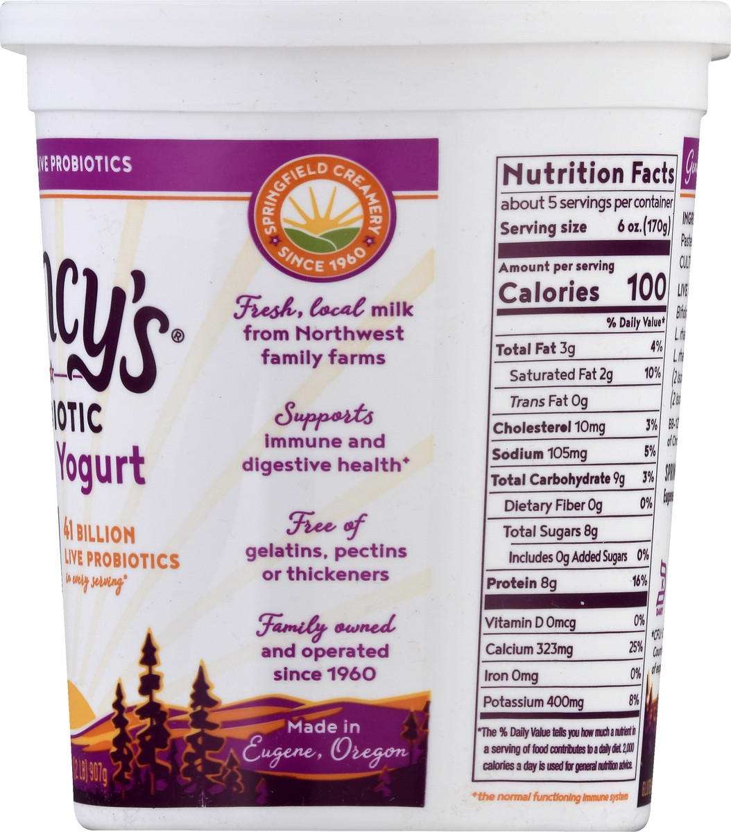 slide 2 of 13, Nancy's Probiotic Lowfat Plain Yogurt 32 oz, 32 oz