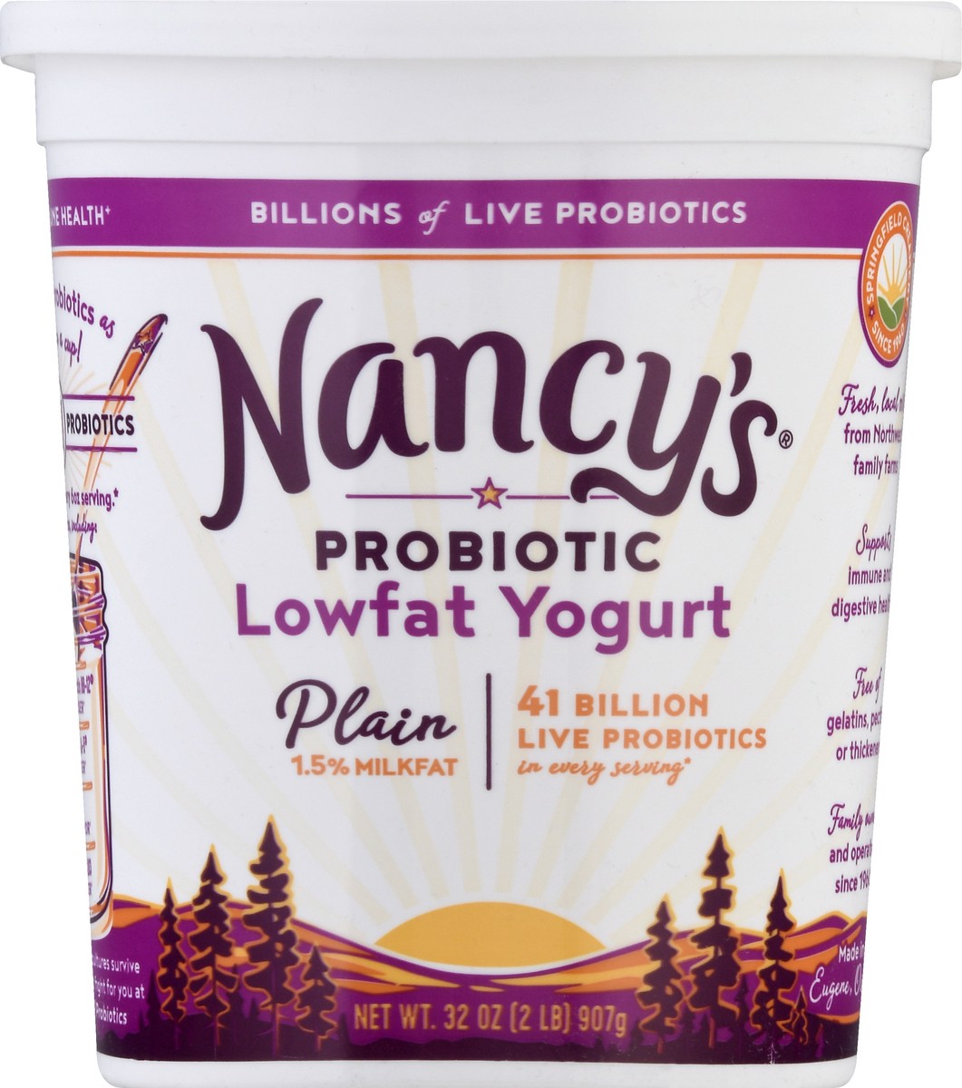 slide 13 of 13, Nancy's Probiotic Lowfat Plain Yogurt 32 oz, 32 oz