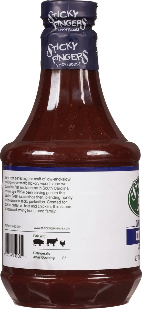 slide 6 of 12, Sticky Fingers Smokehouse Carolina Sweet Original Barbecue Sauce 40 oz, 40 oz
