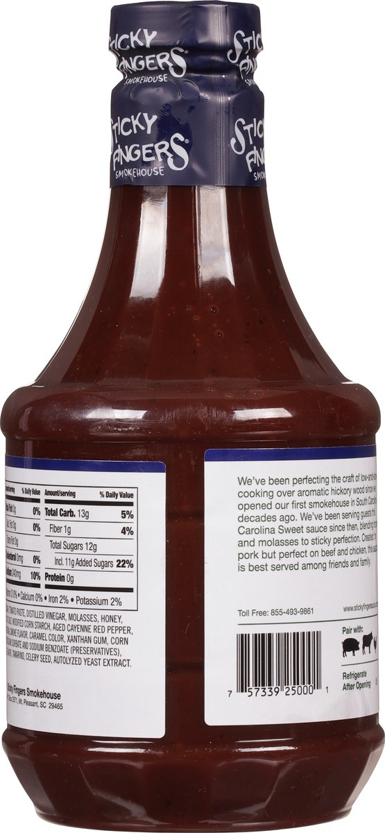 slide 4 of 12, Sticky Fingers Smokehouse Carolina Sweet Original Barbecue Sauce 40 oz, 40 oz