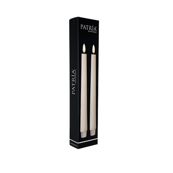 slide 1 of 1, 11" Patria Led Taper Set Of 2, Ivory, 2 ct