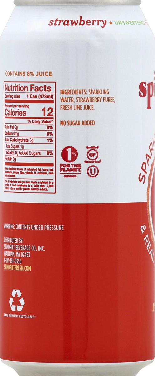 slide 2 of 4, Spindrift Strawberry Sparkling Water - 16 fl oz, 16 fl oz