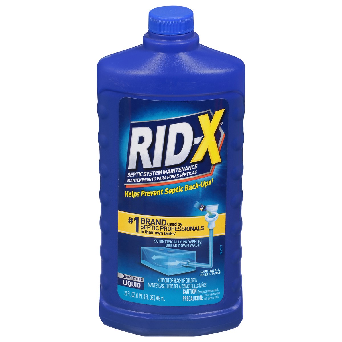 slide 1 of 9, RID-X Reckitt Benckiser RID-X Septic System Treatment - Liquid, 24 oz