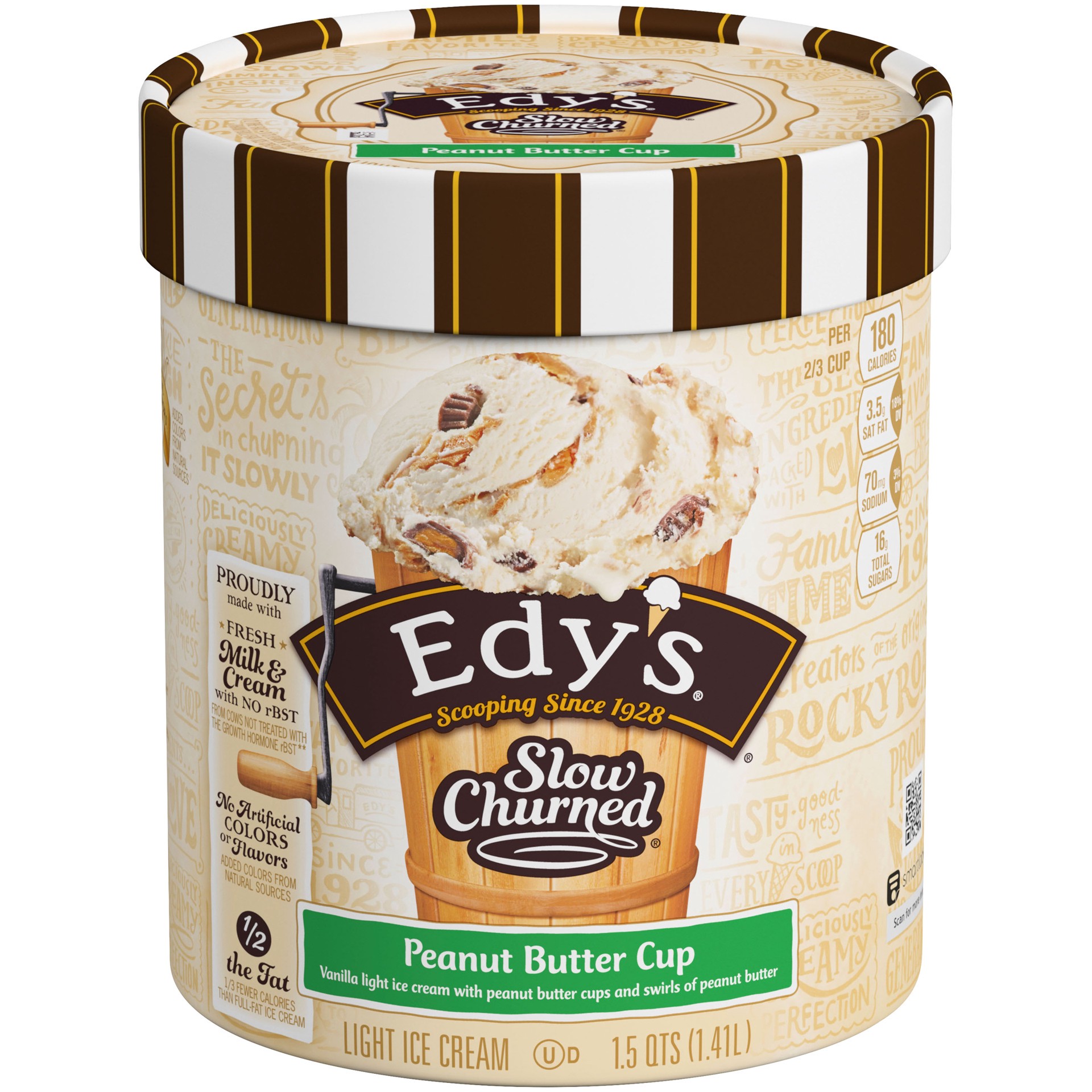 slide 1 of 2, Edy's Slow Churned Peanut Butter Cup Ice Cream, 48 oz