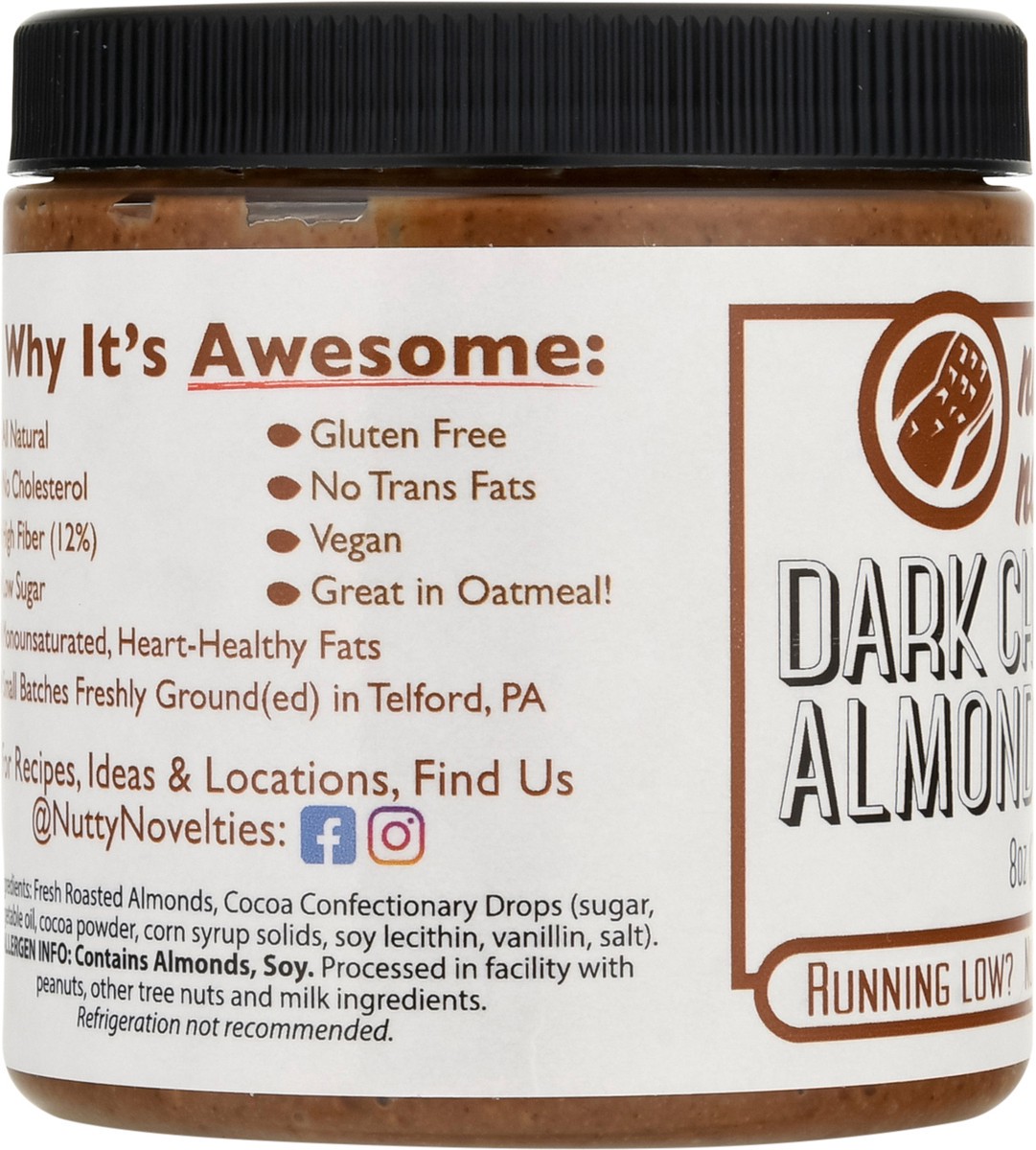 slide 5 of 9, Nutty Novelties Dark Chocolate Almond Butter 8 oz, 8 oz