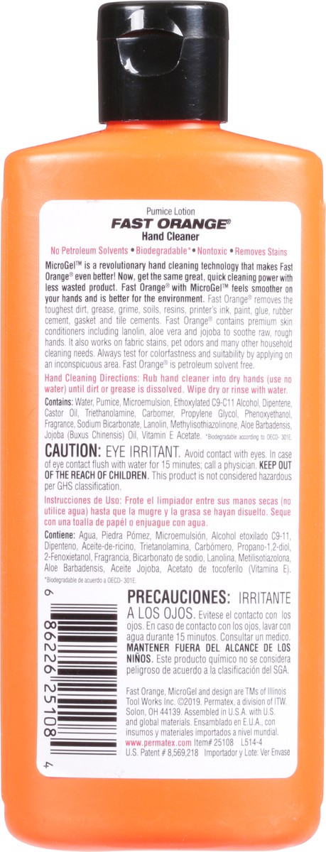 slide 9 of 13, Fast Orange Pumice Natural Orange Citrus Hand Cleaner 7.5 fl oz, 7.5 fl oz