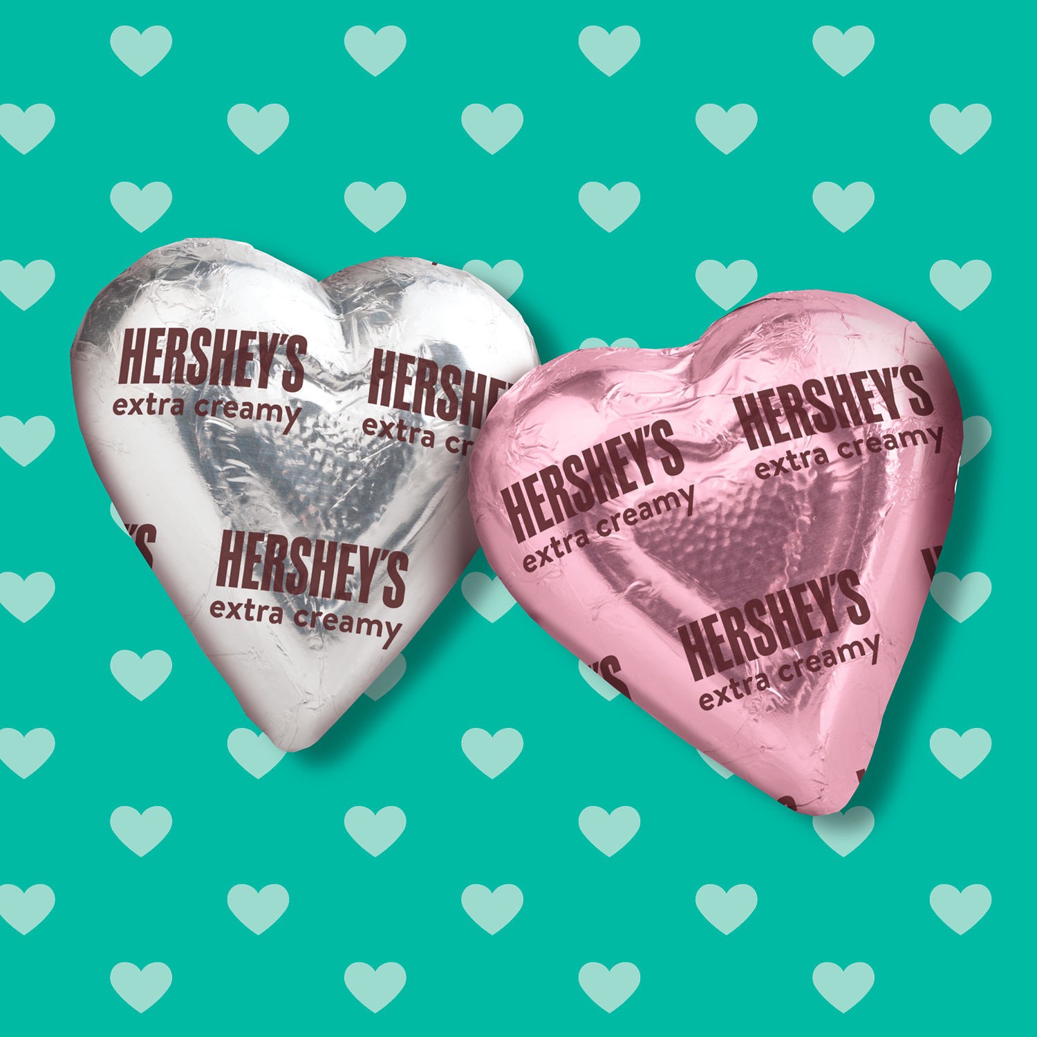 slide 7 of 8, Hershey's Extra Creamy Milk Chocolate Hearts, Valentine's Candy Gift Box, 6.4 oz, 6.4 oz