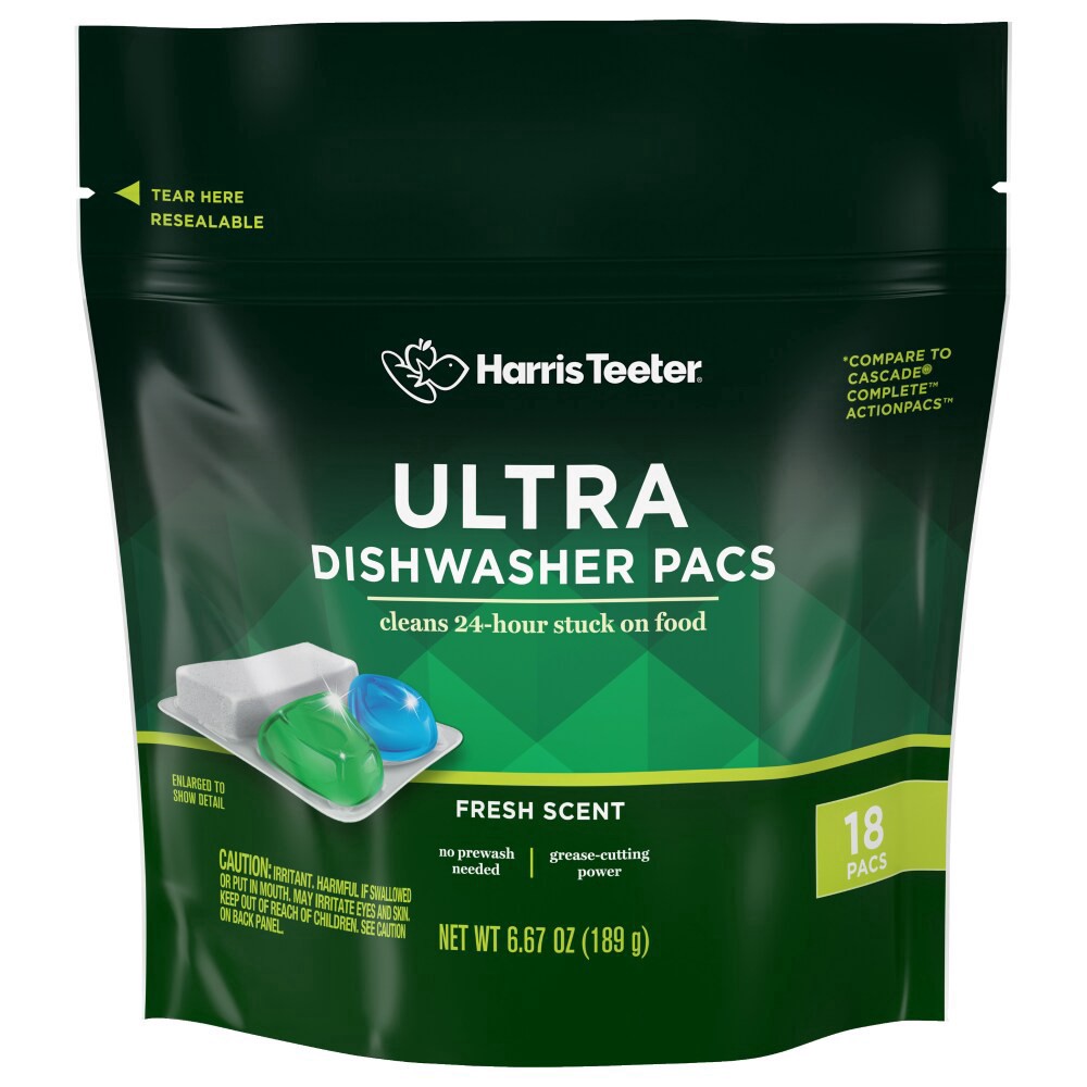 slide 2 of 2, Harris Teeter Triple Action Fresh Scent Dishwasher Pacs, 18 ct; 8 oz