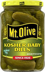 Mt. Olive Kosher Baby Dills Pickles - 24 fl oz jar