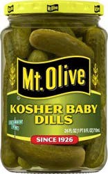 Mt. Olive Kosher Baby Dills Pickles - 24 fl oz jar