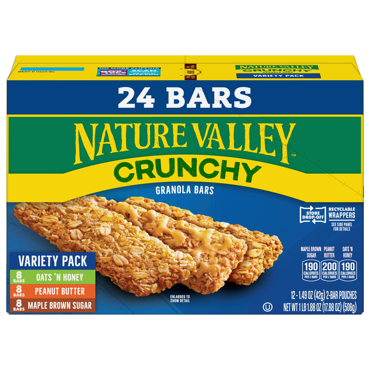 slide 1 of 8, Nature Valley Crunchy Variety Pack Granola Bars - 12ct, 12 ct