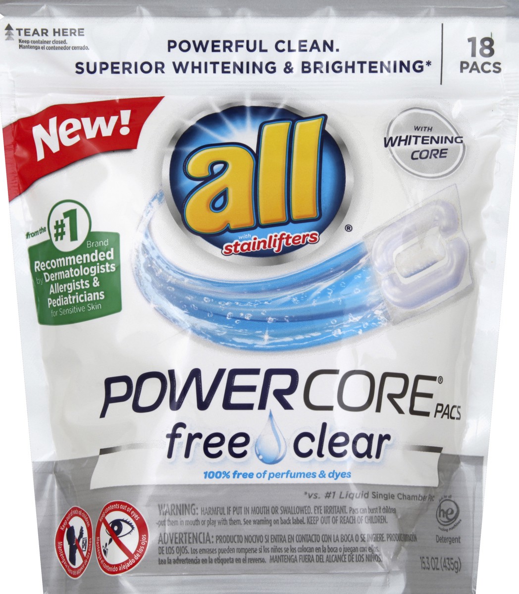 slide 2 of 2, All Powercore Free Clear, 18 ct