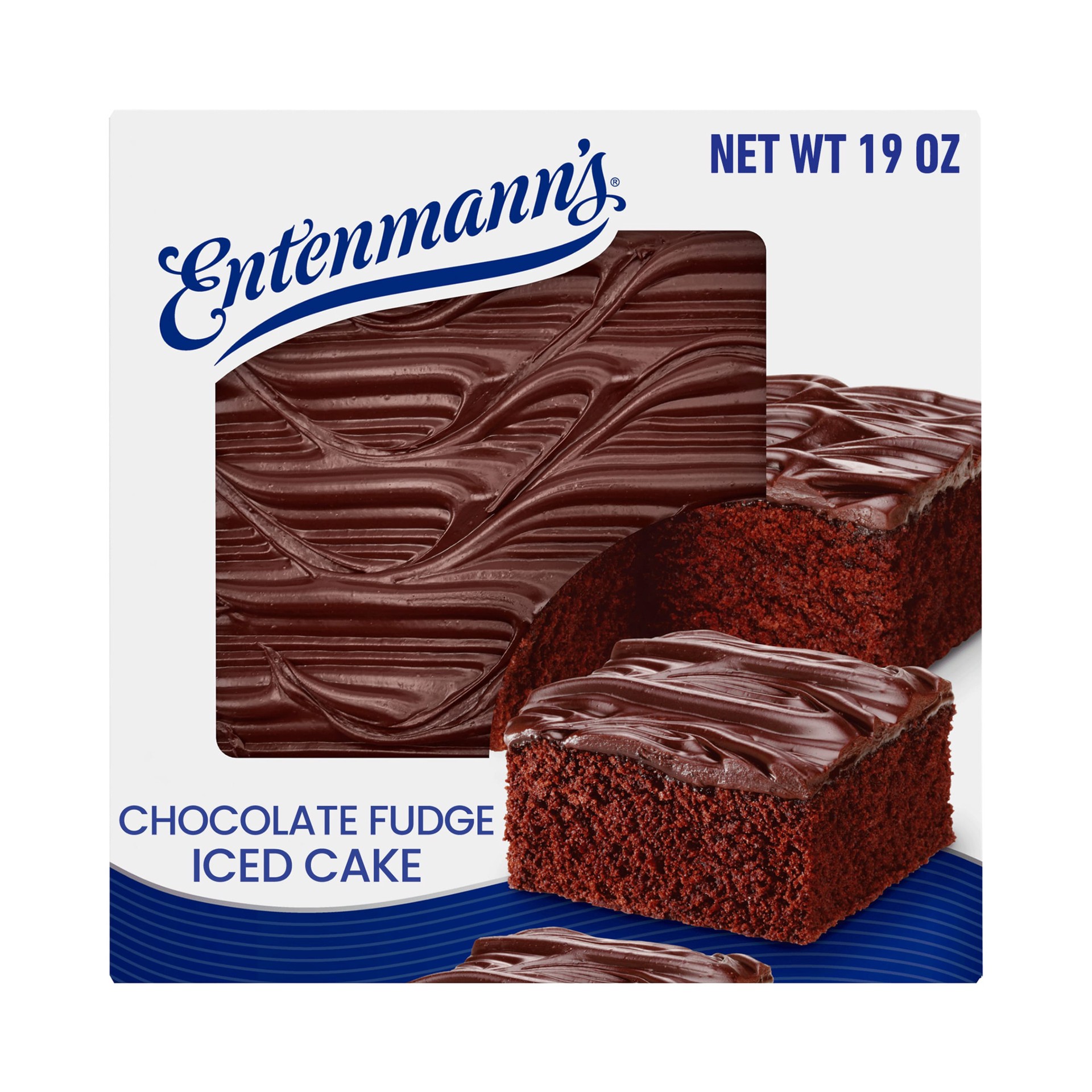 slide 1 of 5, Entenmann's Chocolate Fudge Iced Cake, 19 oz, Chocolate Iced Cake, Box, 19 oz