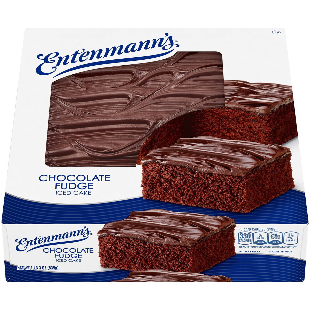 slide 1 of 5, Entenmann's Chocolate Fudge Iced Cake, 20 oz