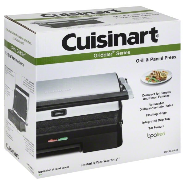 slide 1 of 2, Cuisinart Griddler Grill And Panini Press - Stainless Steel GR-11, 1 ct