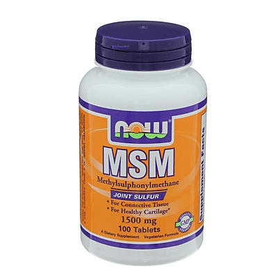 slide 1 of 1, NOW Supplements, MSM (Methylsulfonylmethane) 1, Supports Healthy Cartilage*, Joint Health*, 100 Tablets, 500 mg