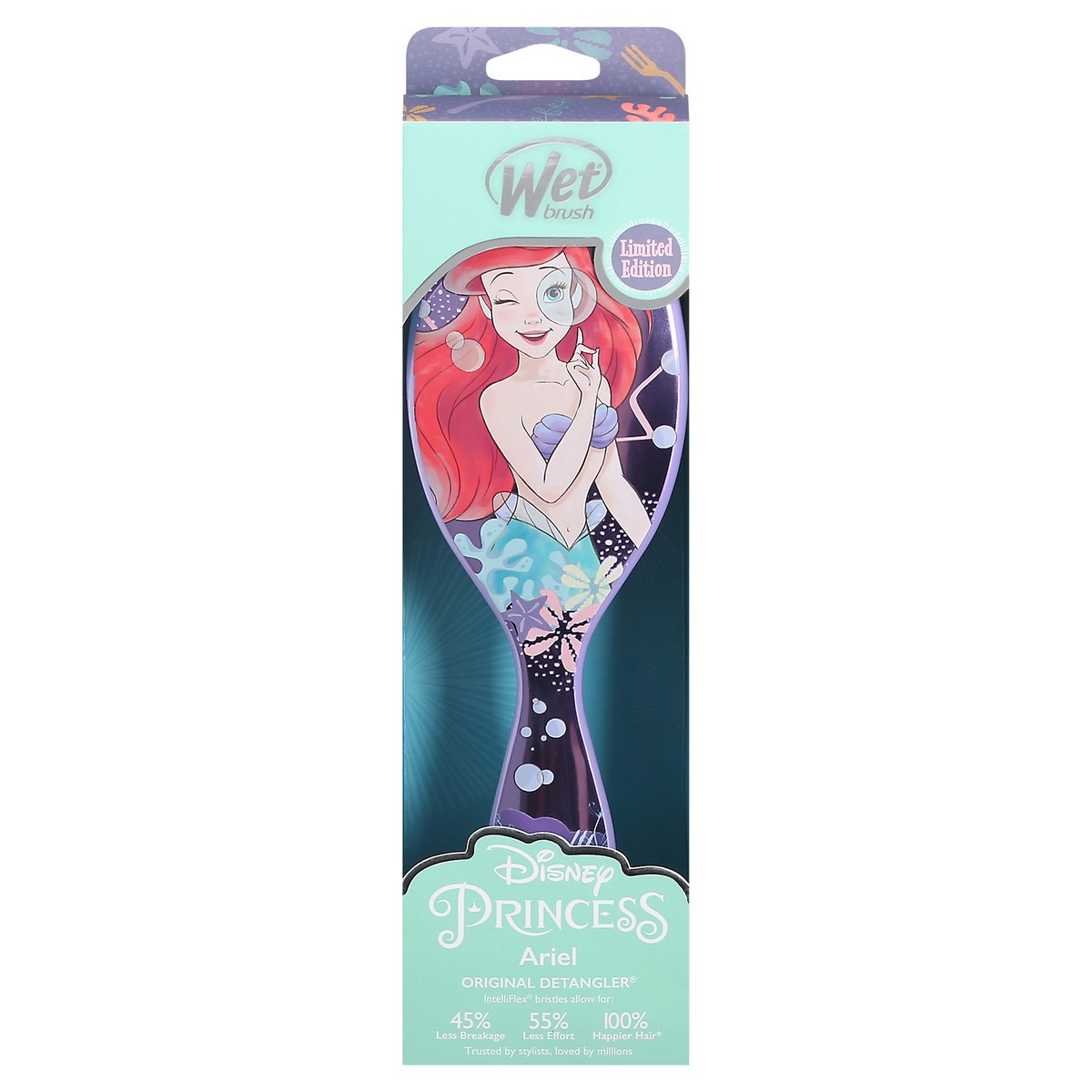 slide 1 of 12, Wet Brush Purple Disney Princess Ariel Original Detangler Brush 1 ea, 1.0 ct