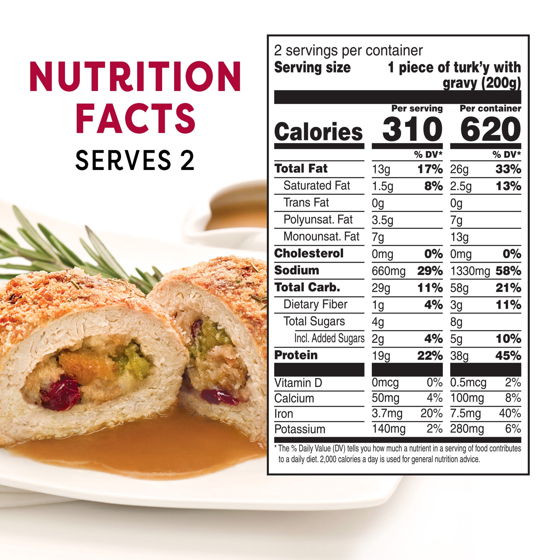 slide 2 of 5, Gardein Stuffed Turk'Y, Savory, Plant Based, 1 ct