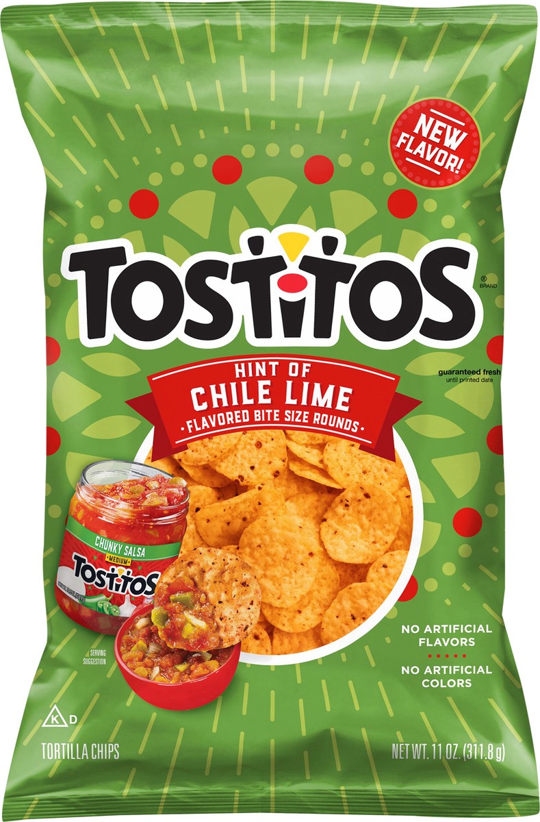 slide 6 of 7, Tostitos Flavored Tortilla Chips Hint of Chile Lime Flavored 11 Oz, 11 oz