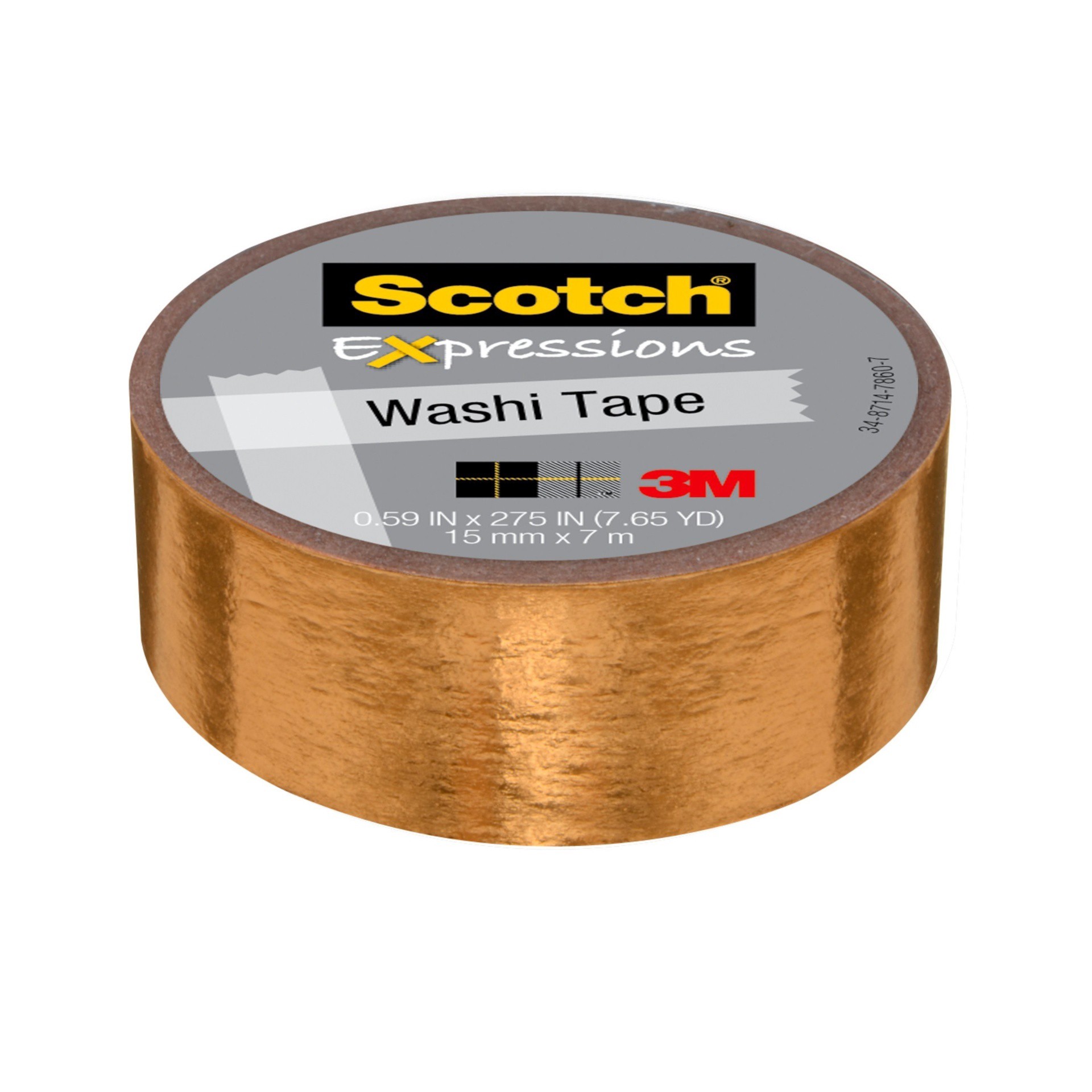 slide 1 of 1, Scotch Expressions Washi Tape, Gold Foil, 7.65 yd