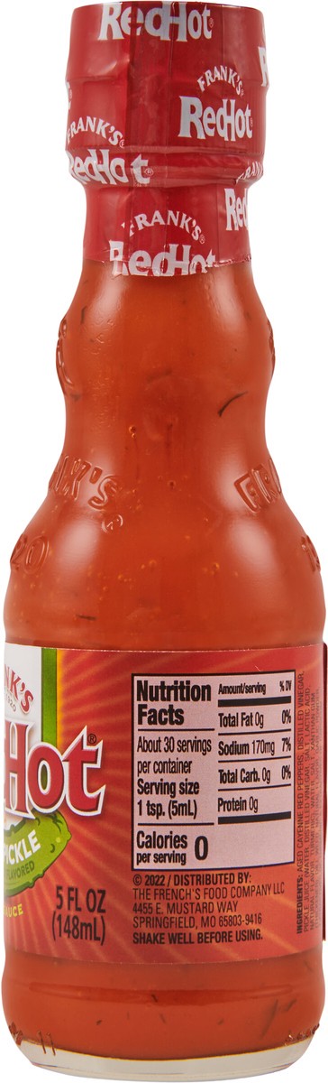 slide 10 of 12, Frank's RedHot Dill Pickle Hot Sauce, 5 fl oz, 5 fl oz
