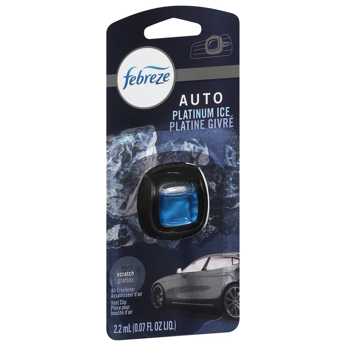 slide 2 of 14, Febreze Car Air Freshener Vent Clip, Patinum Ice, 1 ct