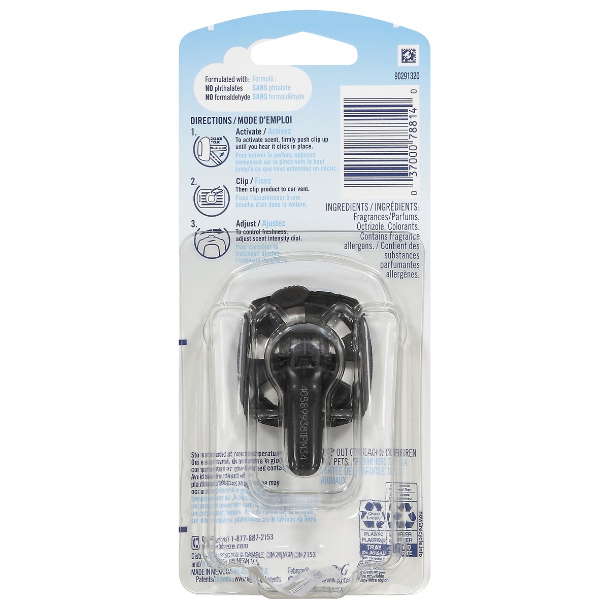 slide 13 of 14, Febreze Car Air Freshener Vent Clip, Patinum Ice, 1 ct