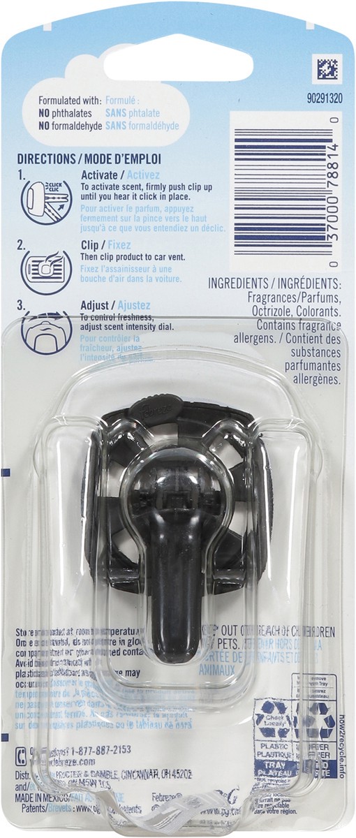 slide 4 of 14, Febreze Car Air Freshener Vent Clip, Patinum Ice, 1 ct
