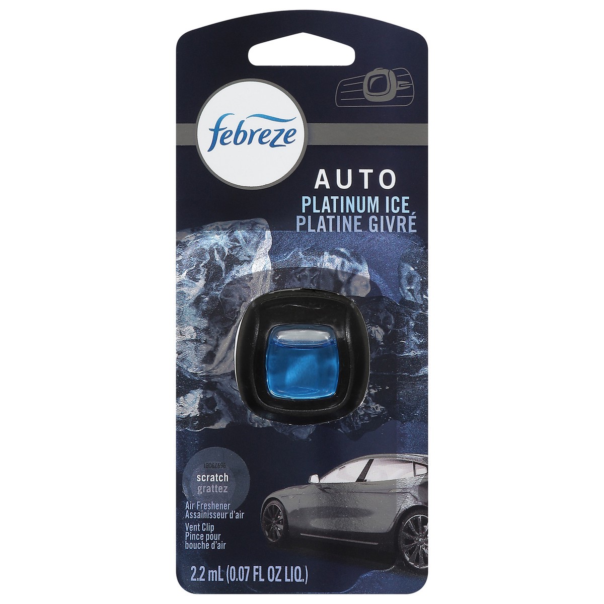 slide 14 of 14, Febreze Car Air Freshener Vent Clip, Patinum Ice, 1 ct