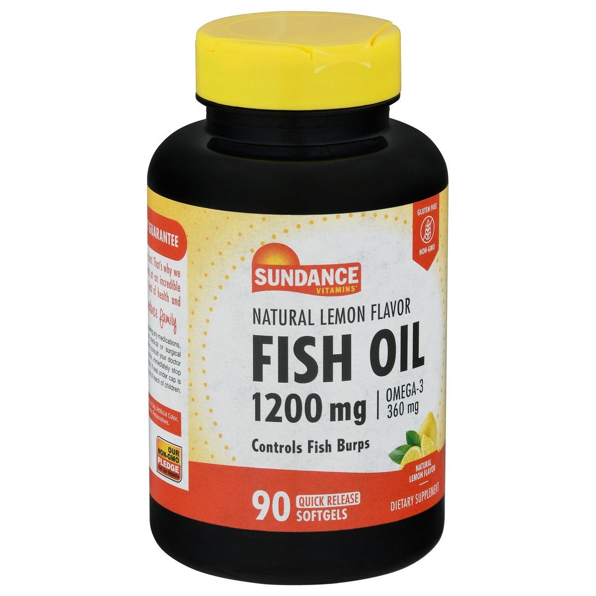 slide 5 of 9, Sundance Vitamins 1200 mg Natural Lemon Flavor Fish Oil Softgels 90 ea, 90 ct