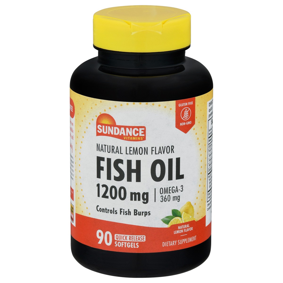 slide 1 of 9, Sundance Vitamins 1200 mg Natural Lemon Flavor Fish Oil Softgels 90 ea, 90 ct