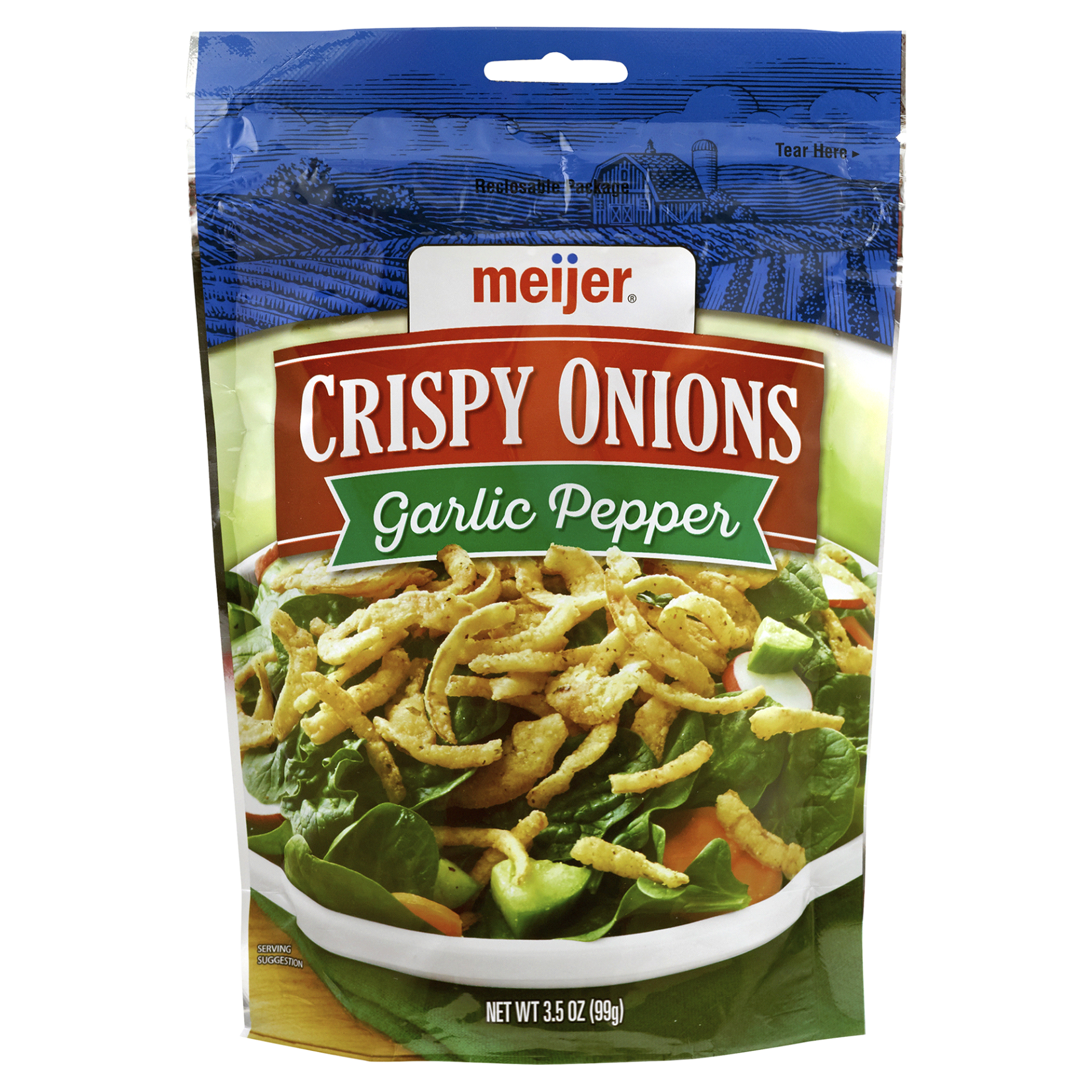 slide 1 of 2, Meijer Crispy Onions Garlic Pepper Flavor, 3.5 oz