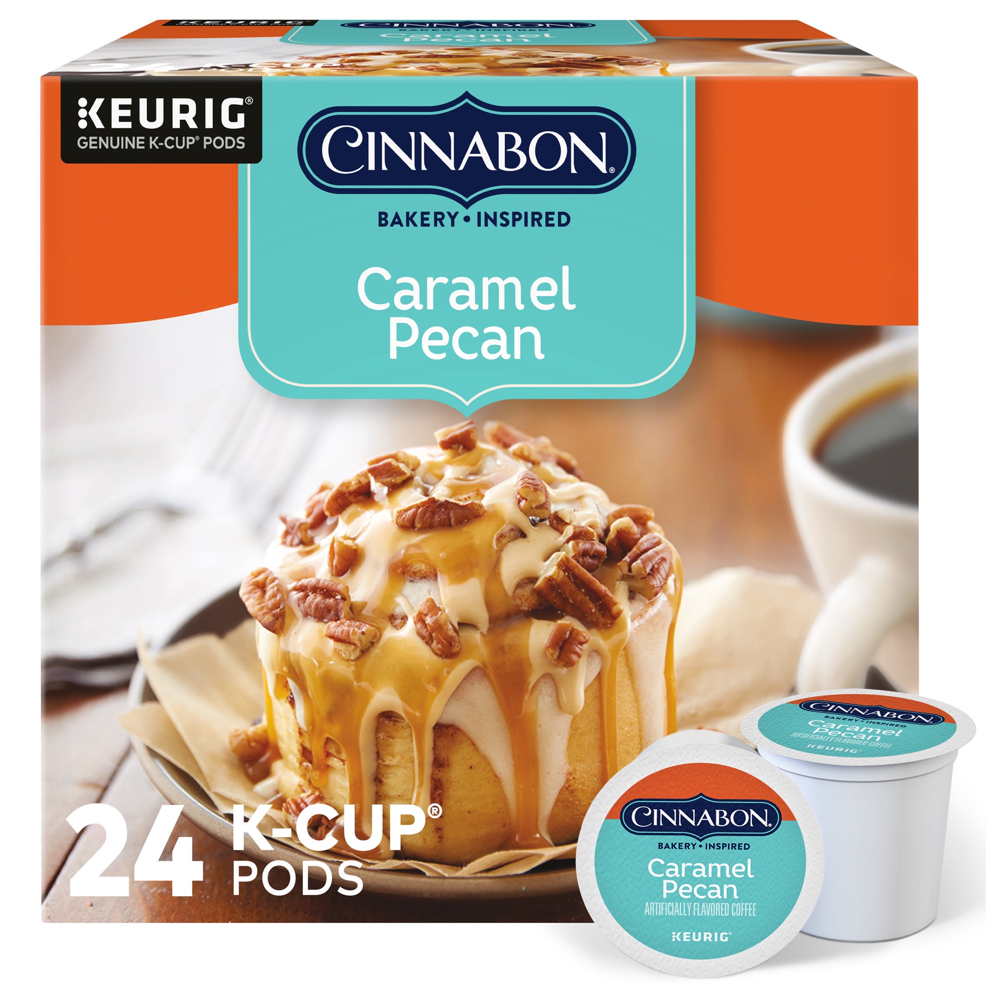 slide 1 of 8, Cinnabon Caramel Pecan Coffee, Keurig Single Serve K-Cup Pods- 24 ct, 24 ct