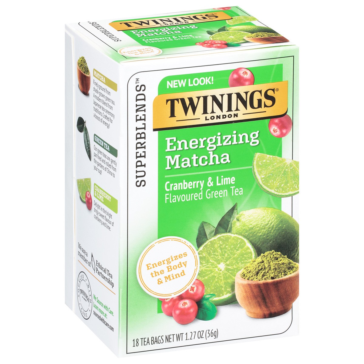 slide 2 of 9, Twinings Superblends Tea Bags Energizing Matcha Cranberry & Lime Green Tea 18 Tea Bags - 18 ct, 18 ct